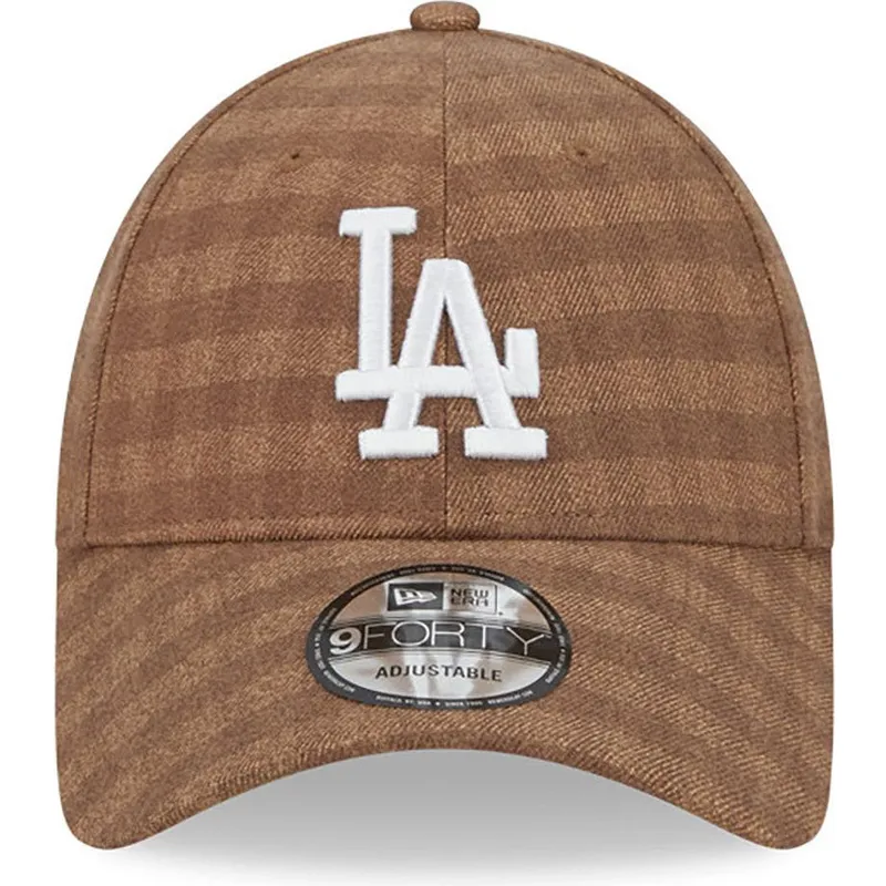 kepsar-curva-brun-justerbart-band-9forty-flannel-fran-los-angeles-dodgers-mlb-av-new-era