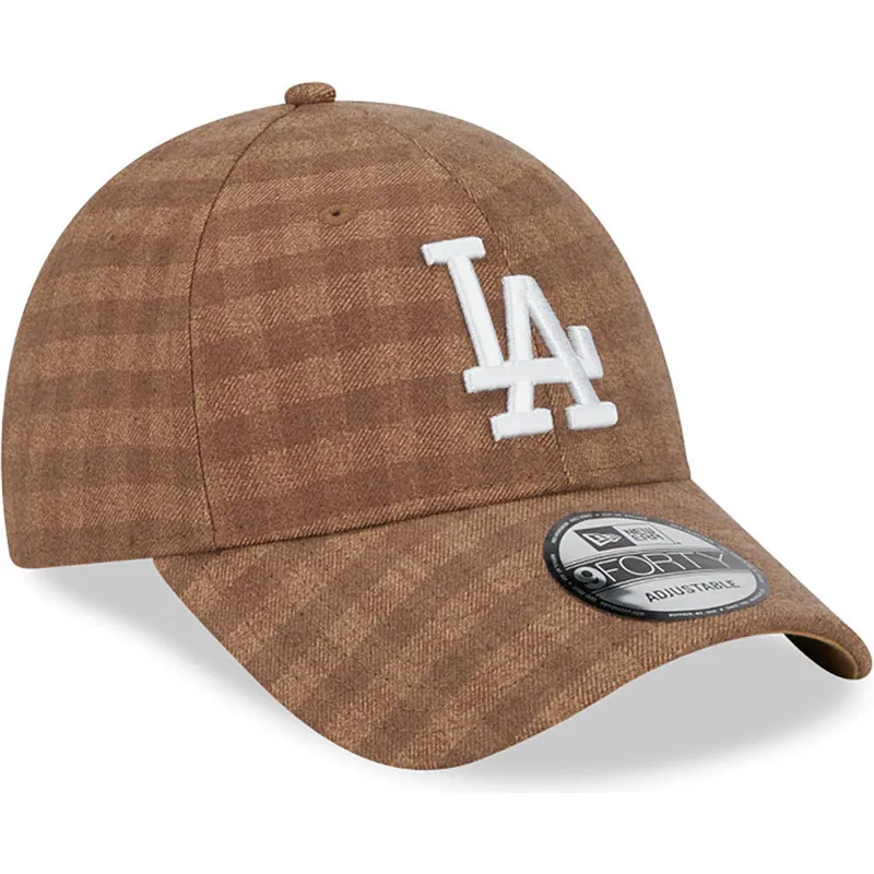kepsar-curva-brun-justerbart-band-9forty-flannel-fran-los-angeles-dodgers-mlb-av-new-era
