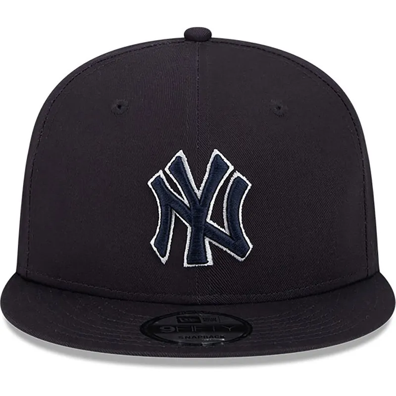 marinbla-platt-snapback-keps-med-marinblatt-9fifty-side-patch-script-logotyp-fran-new-york-yankees-mlb-av-new-era