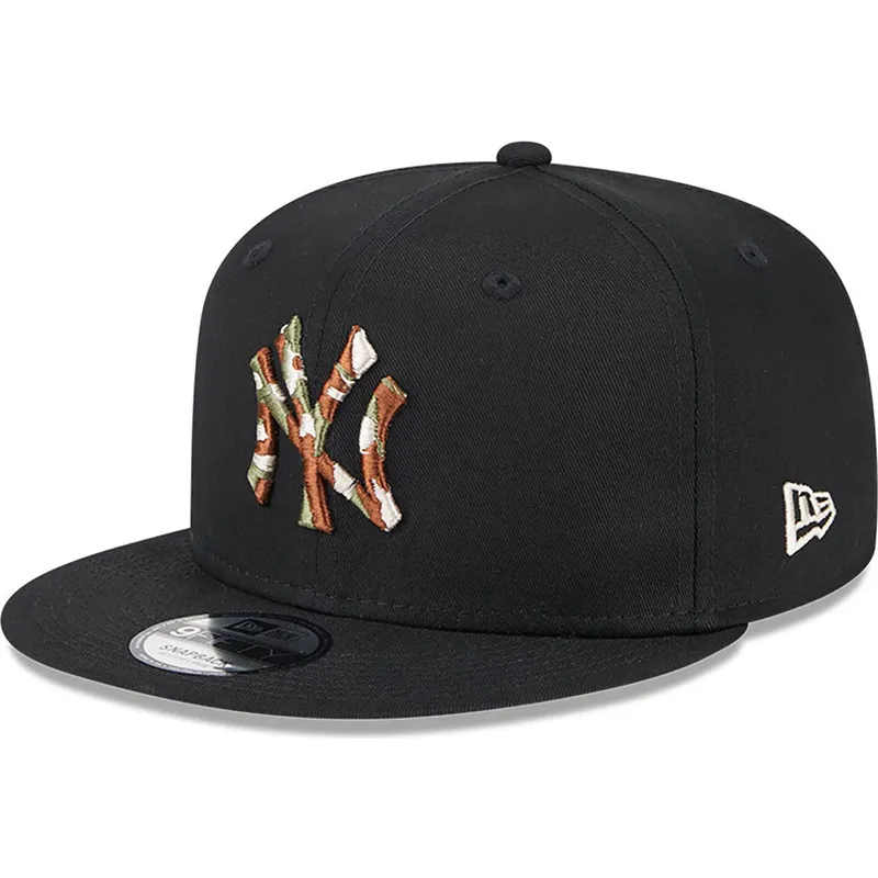 svart-platt-snapback-keps-med-brunt-logo-9fifty-seasonal-infill-fran-new-york-yankees-mlb-av-new-era