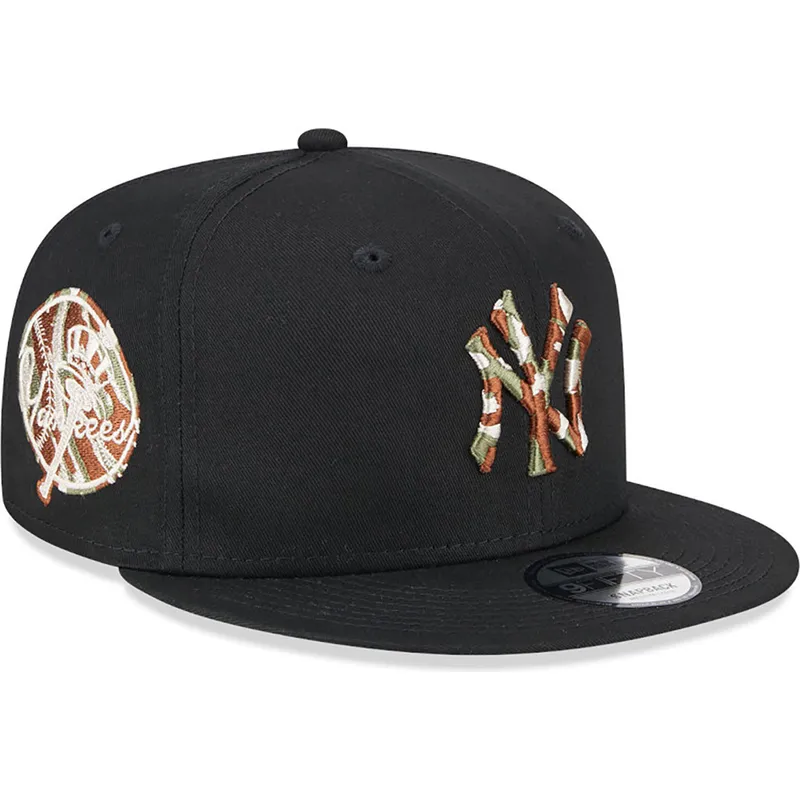 svart-platt-snapback-keps-med-brunt-logo-9fifty-seasonal-infill-fran-new-york-yankees-mlb-av-new-era
