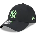new-york-yankees-mlb-9forty-neon-svart-justerbar-bojd-keps-med-gront-logotyp-fran-new-era