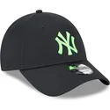 new-york-yankees-mlb-9forty-neon-svart-justerbar-bojd-keps-med-gront-logotyp-fran-new-era