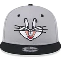 bugs-bunny-looney-tunes-gra-och-svart-platt-snapbackkeps-9fifty-fran-new-era