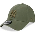 gron-justerbar-bojd-keps-med-gront-logo-9forty-washed-canvas-fran-new-york-yankees-mlb-av-new-era