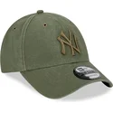 gron-justerbar-bojd-keps-med-gront-logo-9forty-washed-canvas-fran-new-york-yankees-mlb-av-new-era