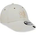 kepsar-curva-beige-justerbart-band-9forty-washed-canvas-fran-new-york-yankees-mlb-av-new-era