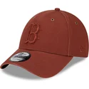 boston-red-sox-mlb-new-era-9forty-tvattad-canvas-brun-justerbar-bojd-keps-med-brunt-logotyp