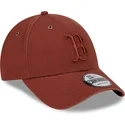 boston-red-sox-mlb-new-era-9forty-tvattad-canvas-brun-justerbar-bojd-keps-med-brunt-logotyp