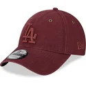 los-angeles-dodgers-mlb-new-era-9forty-tvattad-canvas-justerbar-kurvkeps-i-vinrott-med-vinrott-logotyp