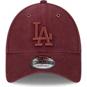 los-angeles-dodgers-mlb-new-era-9forty-tvattad-canvas-justerbar-kurvkeps-i-vinrott-med-vinrott-logotyp