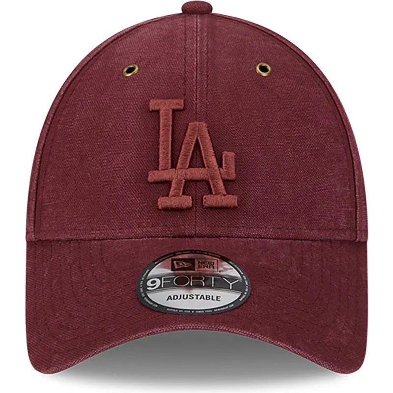 kepsar-curva-rod-justerbart-band-granate-granate-9forty-washed-canvas-fran-los-angeles-dodgers-mlb-av-new-era