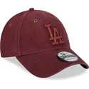 los-angeles-dodgers-mlb-new-era-9forty-tvattad-canvas-justerbar-kurvkeps-i-vinrott-med-vinrott-logotyp