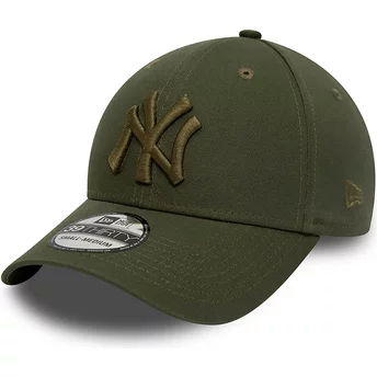 Grön justerbar kurvad keps med grön logotyp 39THIRTY League Essential från New York Yankees MLB av New Era