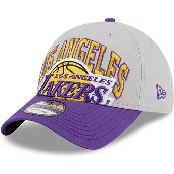 Grå och lila justerbar 9TWENTY Tip Off 2023 keps från Los Angeles Lakers NBA av New Era