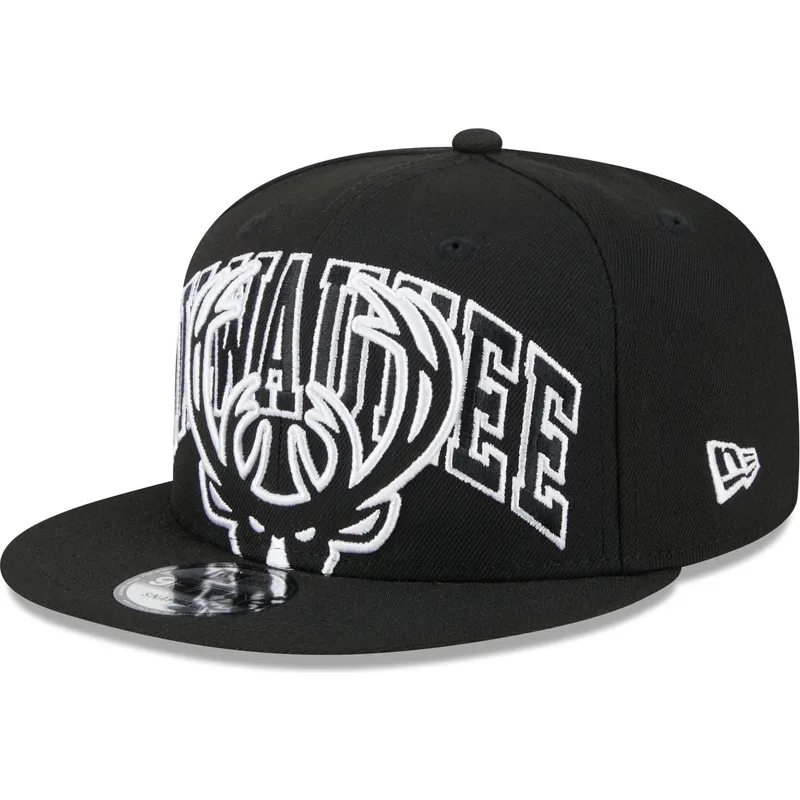 svart-platt-snapback-keps-9fifty-tip-off-2023-fran-milwaukee-bucks-nba-av-new-era
