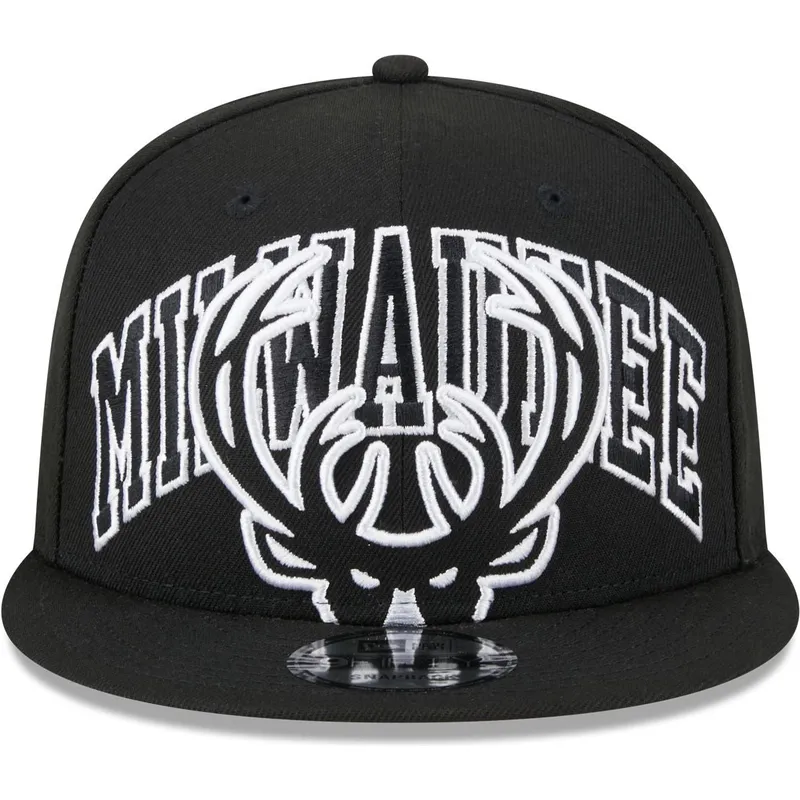 svart-platt-snapback-keps-9fifty-tip-off-2023-fran-milwaukee-bucks-nba-av-new-era