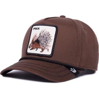 brun-kurvad-snapback-keps-med-piggsvin-prick-porcupine-100-the-farm-all-over-canvas-fran-goorin-bros