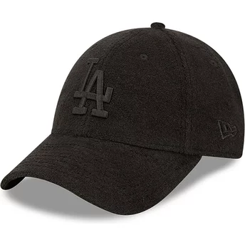 New Era böjd brämm svart logotyp 9FORTY frotté Los Angeles Dodgers MLB svart justerbar keps