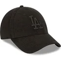 svart-justerbar-bojd-keps-med-svart-logotyp-9forty-towelling-los-angeles-dodgers-mlb-fran-new-era