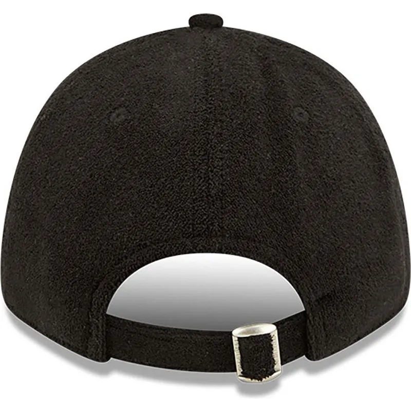 svart-justerbar-bojd-keps-med-svart-logotyp-9forty-towelling-los-angeles-dodgers-mlb-fran-new-era