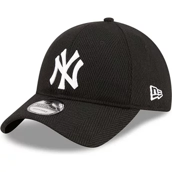 New Era Böjd Brätta 9TWENTY Herringbone New York Yankees MLB Svart Justerbar Keps