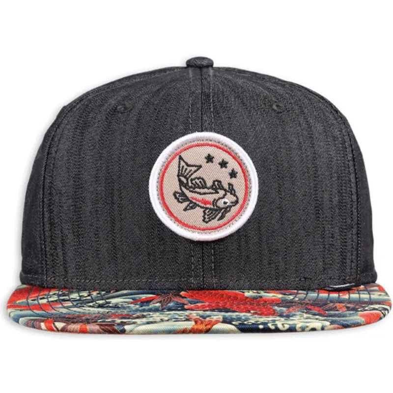 djinns-koi-linen-svart-platt-snapback-keps