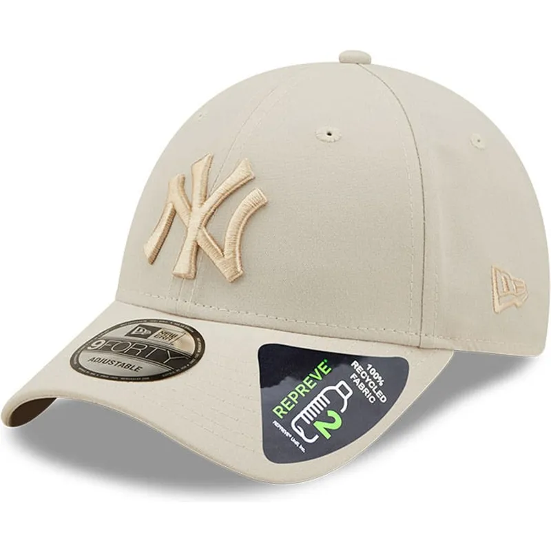 beige-bojd-keps-snapback-med-beige-logotyp-9forty-tonal-repreve-fran-new-york-yankees-mlb-av-new-era