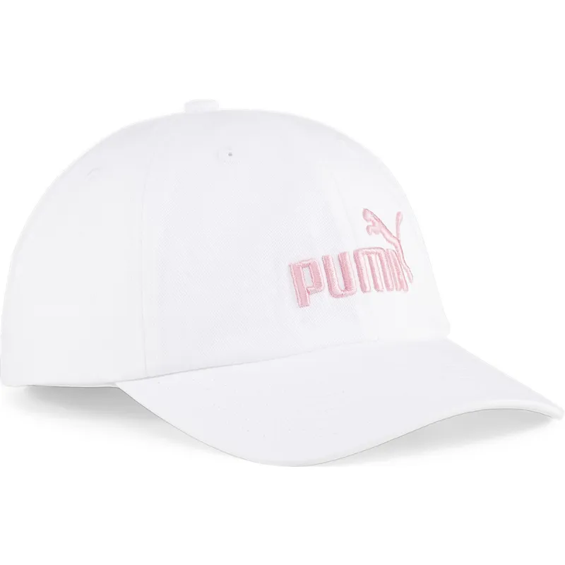vit-bojd-justerbar-keps-med-rosa-essentials-no1-logotyp-fran-puma