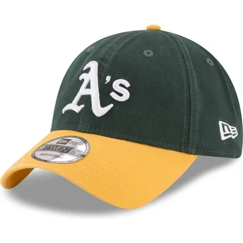 Grön och gul justerbar kurvad keps 9TWENTY Core Classic från Oakland Athletics MLB av New Era