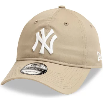 New Era Krökt Brim 9TWENTY League Essential New York Yankees MLB Ljusbrun Justerbar Keps