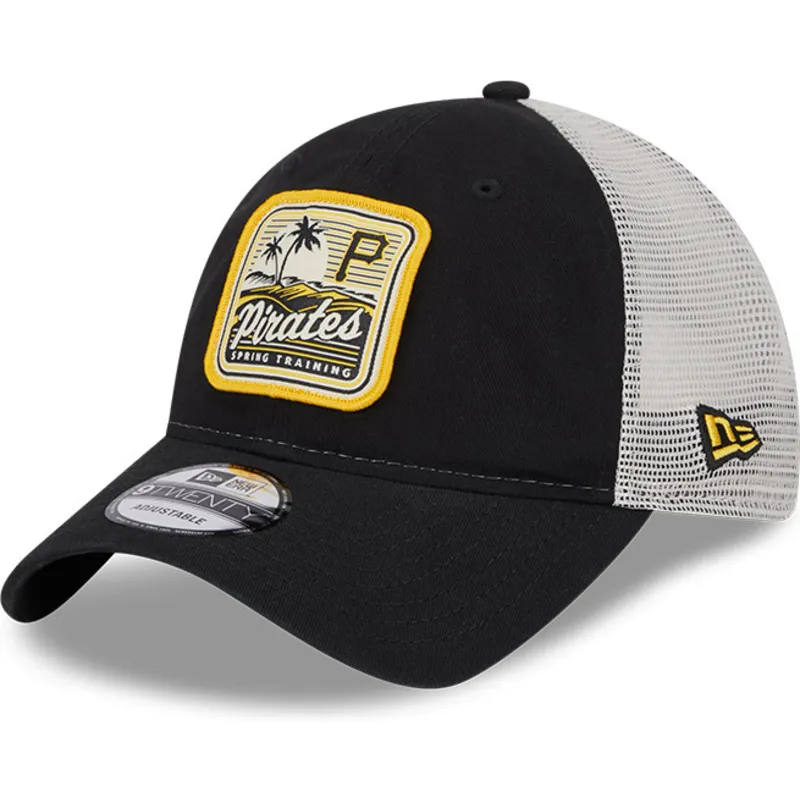 svart-och-vit-trucker-keps-9twenty-stripe-fran-pittsburgh-pirates-mlb-av-new-era