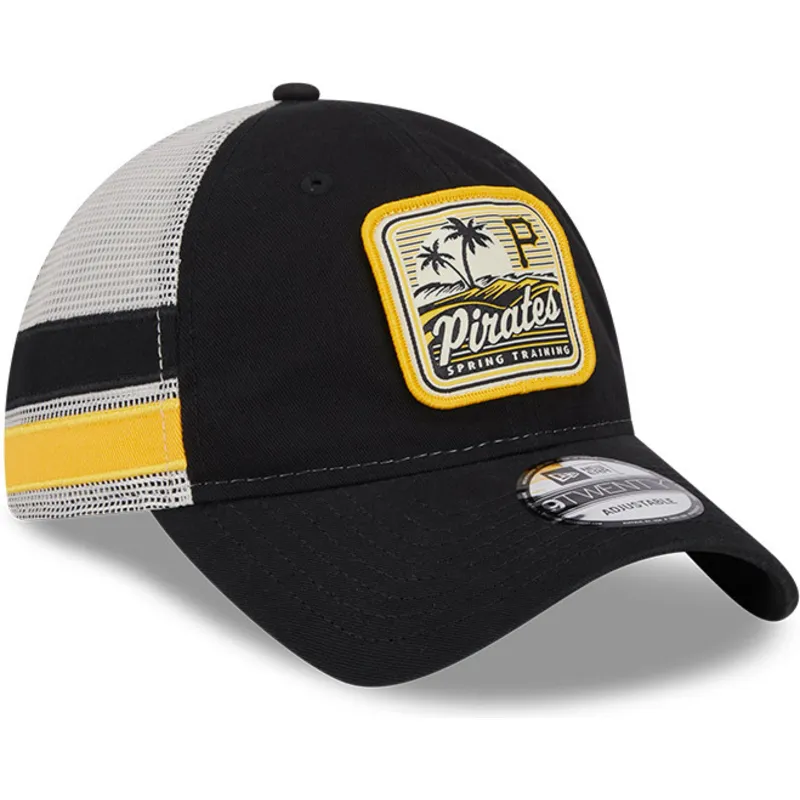 svart-och-vit-trucker-keps-9twenty-stripe-fran-pittsburgh-pirates-mlb-av-new-era