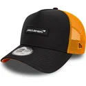svart-och-orange-9forty-a-frame-patch-front-truckerkeps-fran-mclaren-racing-formula-1-av-new-era