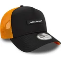 svart-och-orange-9forty-a-frame-patch-front-truckerkeps-fran-mclaren-racing-formula-1-av-new-era