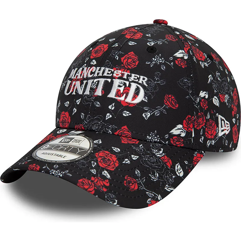 svart-och-rod-justerbar-kurvad-keps-9forty-floral-all-over-print-fran-manchester-united-football-club-premier-league-av-new-era