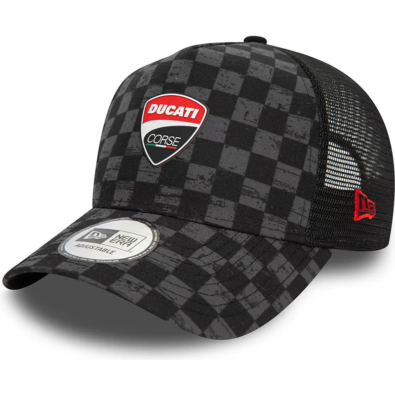 kepsar-curva-svart-snapback-9forty-a-frame-all-over-print-check-fran-ducati-motor-motogp-av-new-era