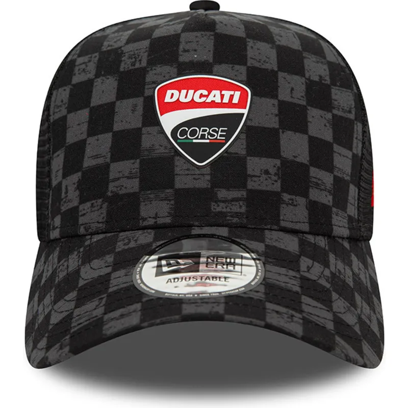 kepsar-curva-svart-snapback-9forty-a-frame-all-over-print-check-fran-ducati-motor-motogp-av-new-era