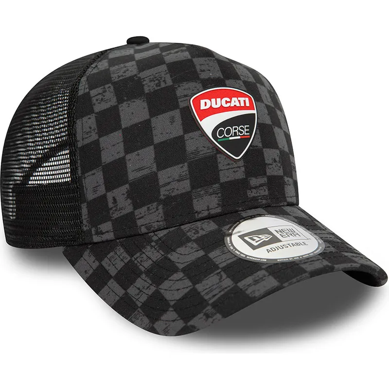 kepsar-curva-svart-snapback-9forty-a-frame-all-over-print-check-fran-ducati-motor-motogp-av-new-era