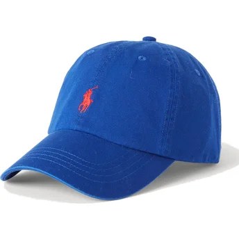 Kepsar böjd blå justerbart band Cotton Chino Classic Sport av Polo Ralph Lauren