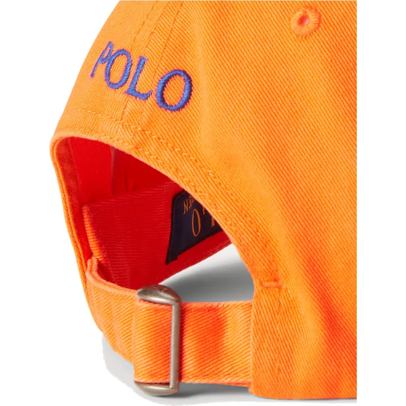 bojd-orange-justerbar-keps-med-bla-logotyp-cotton-chino-classic-sport-fran-polo-ralph-lauren