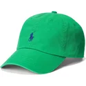 gron-justerbar-bojd-keps-med-bla-logotyp-cotton-chino-classic-sport-fran-polo-ralph-lauren