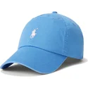 bla-justerbar-keps-med-bojd-skarm-och-vitt-logotyp-cotton-chino-classic-sport-fran-polo-ralph-lauren