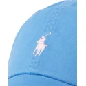 bla-justerbar-keps-med-bojd-skarm-och-vitt-logotyp-cotton-chino-classic-sport-fran-polo-ralph-lauren