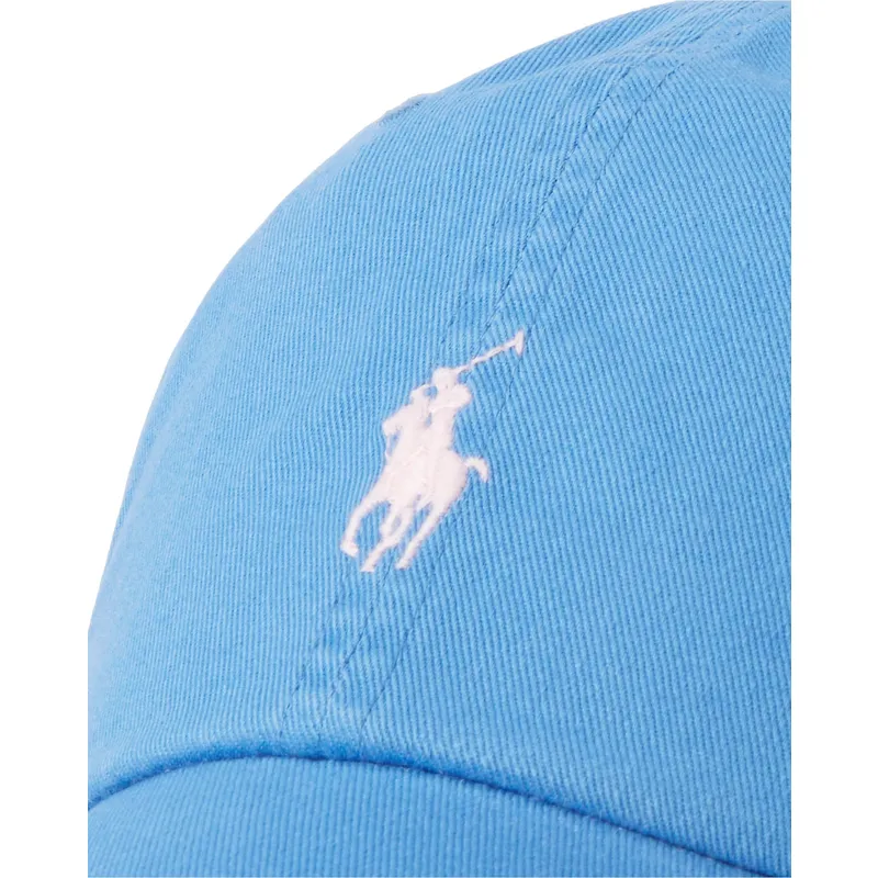 bla-justerbar-keps-med-bojd-skarm-och-vit-logotyp-cotton-chino-classic-sport-fran-polo-ralph-lauren