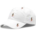 vit-justerbar-keps-med-bojd-skarm-och-flerfargad-logotyp-classic-sport-multi-fran-polo-ralph-lauren