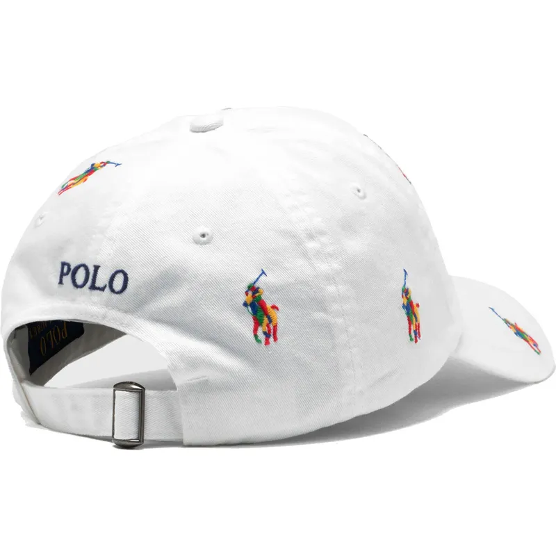 vit-justerbar-kurvad-keps-med-flerfargad-classic-sport-multi-logotyp-fran-polo-ralph-lauren