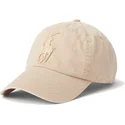 beige-justerbar-keps-med-bojd-skarm-och-beige-big-pony-logga-chino-classic-sport-fran-polo-ralph-lauren