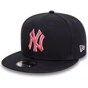 new-era-new-york-yankees-mlb-9fifty-outline-marinbla-snapback-flat-keps-med-rod-logotyp