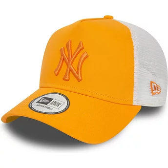 New Era Orange Logo A Frame League Essential New York Yankees MLB Orange och Vit Trucker Keps